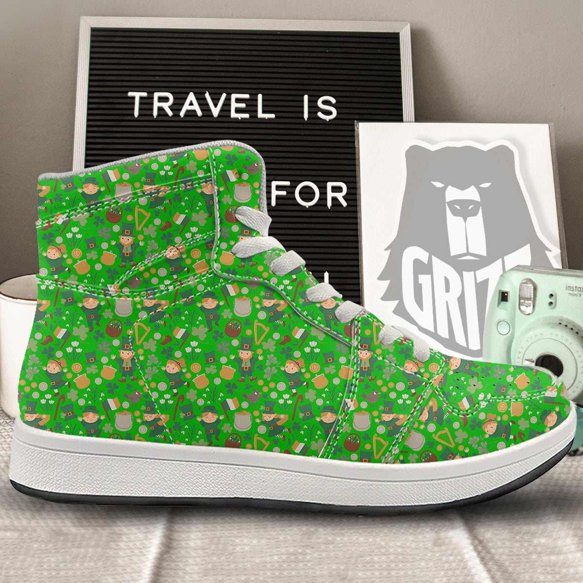 Saint Patrick's Day Cute Print Pattern High Top Sneakers-grizzshop