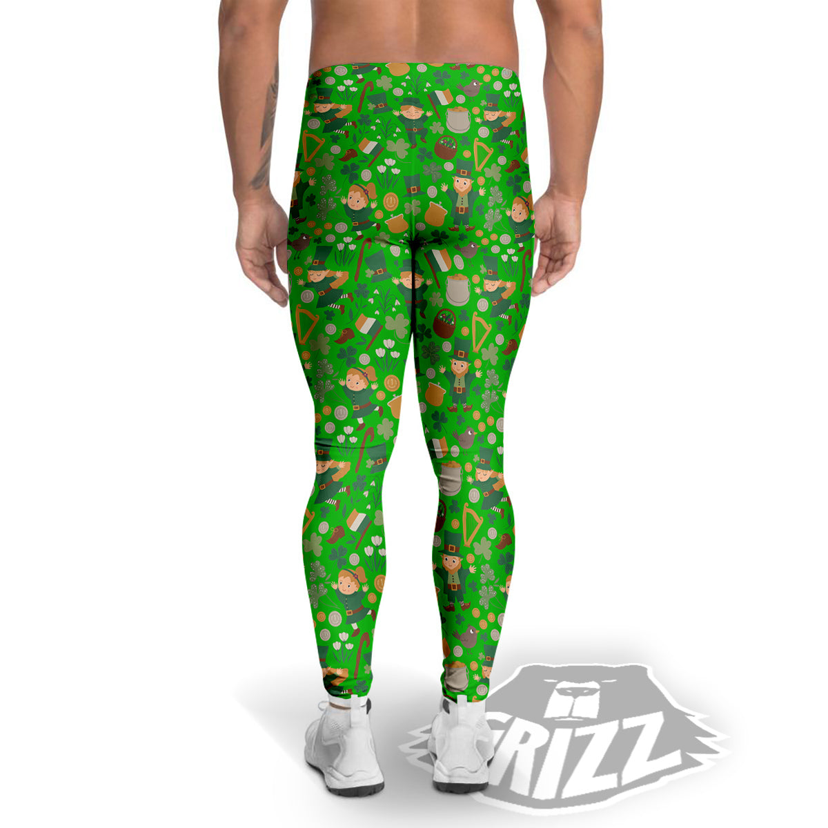 Saint Patrick's Day Cute Print Pattern Men's Leggings-grizzshop
