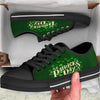 Saint Patrick's Day Green Clover Print Black Low Top Shoes-grizzshop