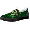 Saint Patrick's Day Green Clover Print Black Slip On Shoes-grizzshop