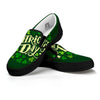 Saint Patrick's Day Green Clover Print Black Slip On Shoes-grizzshop