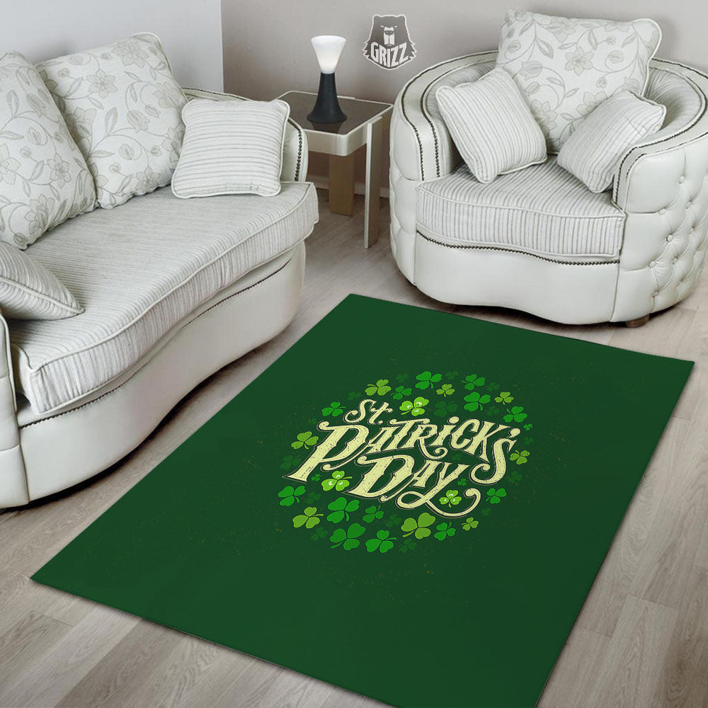 Saint Patrick's Day Green Clover Print Floor Mat-grizzshop