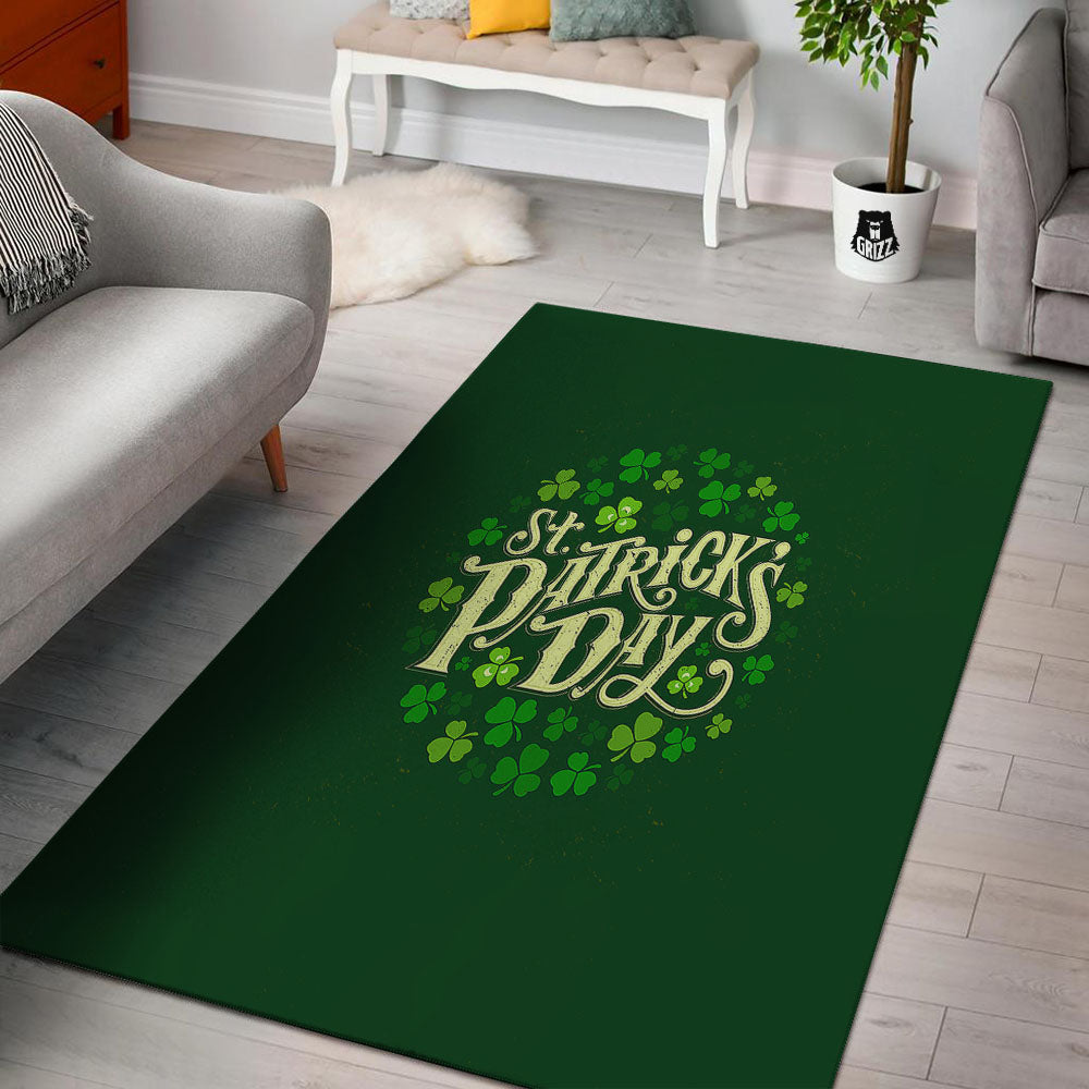 Saint Patrick's Day Green Clover Print Floor Mat-grizzshop