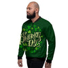 Saint Patrick's Day Green Clover Print Men's Bomber Jacket-grizzshop