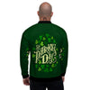 Saint Patrick's Day Green Clover Print Men's Bomber Jacket-grizzshop