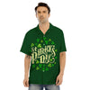 Saint Patrick's Day Green Clover Print Men's Hawaiian Shirt-grizzshop