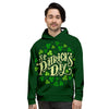 Saint Patrick's Day Green Clover Print Men's Hoodie-grizzshop