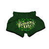 Saint Patrick's Day Green Clover Print Muay Thai Boxing Shorts-grizzshop