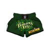 Saint Patrick's Day Green Clover Print Muay Thai Boxing Shorts-grizzshop