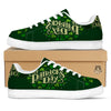 Saint Patrick's Day Green Clover Print White Low Top Sneakers-grizzshop