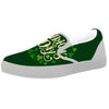 Saint Patrick's Day Green Clover Print White Slip On Shoes-grizzshop