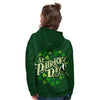 Saint Patrick's Day Green Clover Print Women's Hoodie-grizzshop