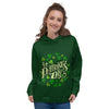 Saint Patrick's Day Green Clover Print Women's Hoodie-grizzshop