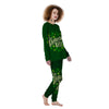 Saint Patrick's Day Green Clover Print Women's Pajamas-grizzshop