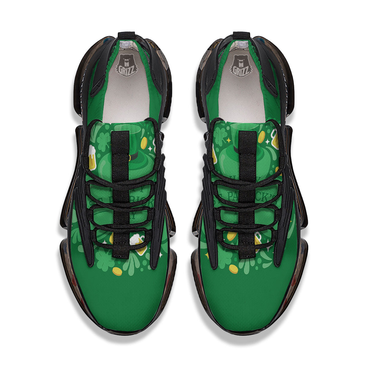 Saint Patrick's Day Green Irish Print Black Gym Shoes-grizzshop