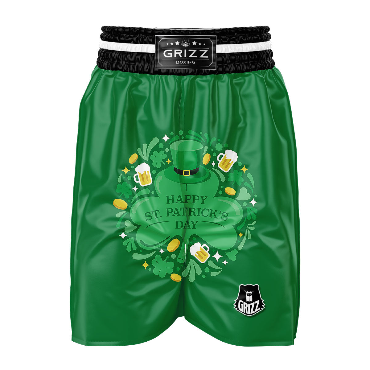 Saint Patrick's Day Green Irish Print Boxing Shorts-grizzshop