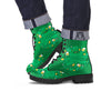 Saint Patrick's Day Green Irish Print Leather Boots-grizzshop