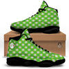 Saint Patrick's Day Green Plaid Print Black Basketball Shoes-grizzshop