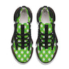 Saint Patrick's Day Green Plaid Print Black Gym Shoes-grizzshop