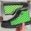 Saint Patrick's Day Green Plaid Print Black High Top Shoes-grizzshop