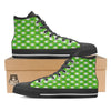 Saint Patrick's Day Green Plaid Print Black High Top Shoes-grizzshop