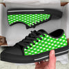 Saint Patrick's Day Green Plaid Print Black Low Top Shoes-grizzshop