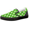 Saint Patrick's Day Green Plaid Print Black Slip On Shoes-grizzshop