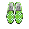 Saint Patrick's Day Green Plaid Print Black Slip On Shoes-grizzshop