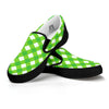 Saint Patrick's Day Green Plaid Print Black Slip On Shoes-grizzshop