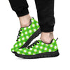 Saint Patrick's Day Green Plaid Print Black Sneaker-grizzshop