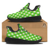 Saint Patrick's Day Green Plaid Print Black Walking Shoes-grizzshop