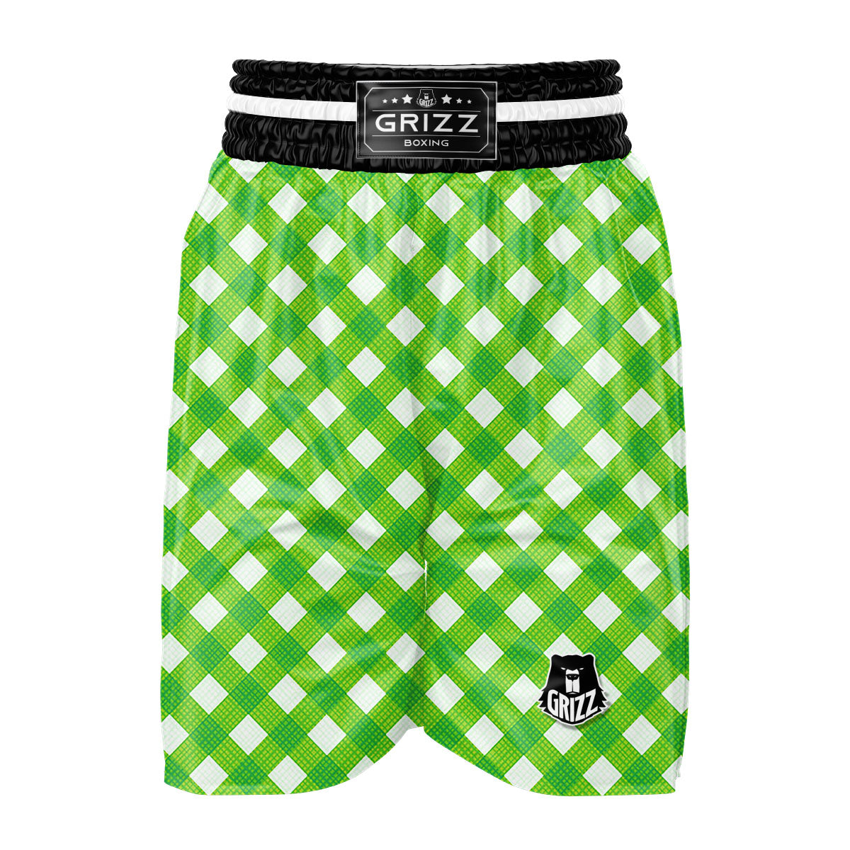 Saint Patrick's Day Green Plaid Print Boxing Shorts-grizzshop