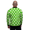 Saint Patrick's Day Green Plaid Print Men's Bomber Jacket-grizzshop