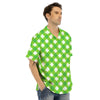 Saint Patrick's Day Green Plaid Print Men's Hawaiian Shirt-grizzshop