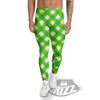 Saint Patrick's Day Green Plaid Print Men's Leggings-grizzshop