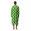 Saint Patrick's Day Green Plaid Print Men's Robe-grizzshop