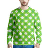 Saint Patrick's Day Green Plaid Print Men's Sweatshirt-grizzshop