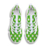 Saint Patrick's Day Green Plaid Print White Gym Shoes-grizzshop