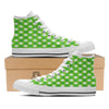 Saint Patrick's Day Green Plaid Print White High Top Shoes-grizzshop