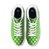 Saint Patrick's Day Green Plaid Print White Low Top Sneakers-grizzshop