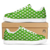 Saint Patrick's Day Green Plaid Print White Low Top Sneakers-grizzshop