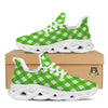 Saint Patrick's Day Green Plaid Print White Running Shoes-grizzshop