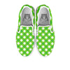 Saint Patrick's Day Green Plaid Print White Slip On Shoes-grizzshop