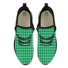 Saint Patrick's Day Green Tartan Print Black Athletic Shoes-grizzshop