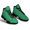 Saint Patrick's Day Green Tartan Print Black Basketball Shoes-grizzshop