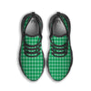 Saint Patrick's Day Green Tartan Print Black Running Shoes-grizzshop