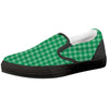 Saint Patrick's Day Green Tartan Print Black Slip On Shoes-grizzshop