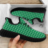 Saint Patrick's Day Green Tartan Print Black Walking Shoes-grizzshop