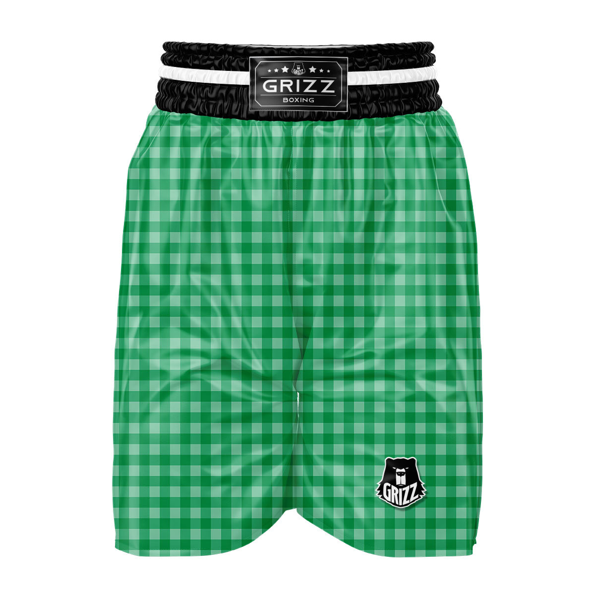 Saint Patrick's Day Green Tartan Print Boxing Shorts-grizzshop