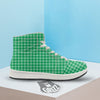 Saint Patrick's Day Green Tartan Print High Top Sneakers-grizzshop